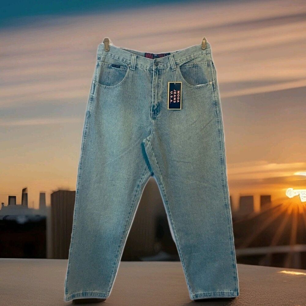 Vintage New Moda Jeans USA Baggy 38 x 34 Streetwear Skater Wide Leg Y2K Denim